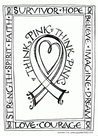 Think Pink! Free Downloadable Coloring Pages! - Zenspirations