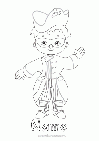 Coloring page No.914 - Fancy dress Clown Pirate