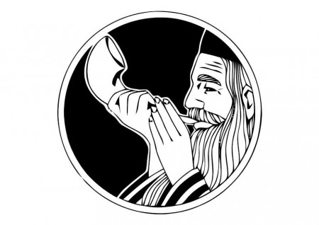 Coloring Page blowing on shofar - free printable coloring pages - Img 11000