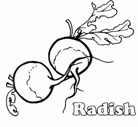 Two Radishes Coloring Pages - Vegetable Coloring Pages - Coloring Pages For  Kids And Adults