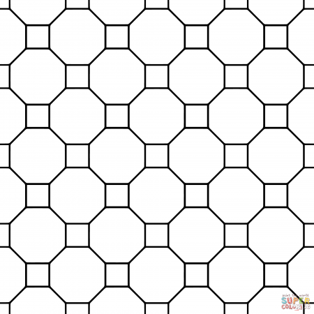 Tessellation with Octagon and Square coloring page | Free ...