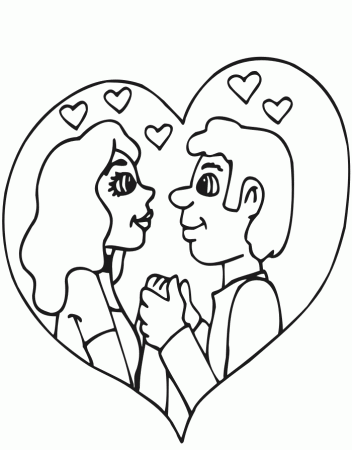 Face Love In Valentine Day Coloring Pages