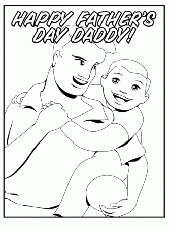 Coloring & Activity Pages: "Happy Father's Day Daddy!" from Son 