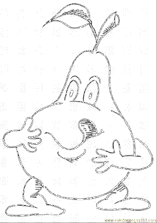 Coloring Pages Pear 1 (Food & Fruits > Pears) - free printable 