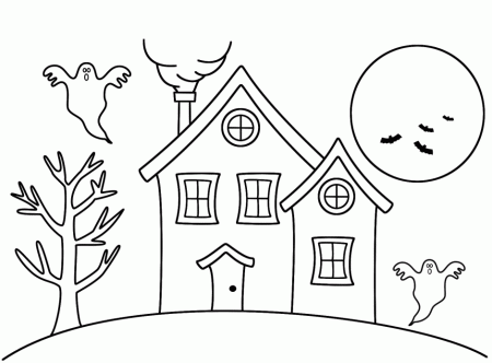 Print Free Halloween Coloring Pages Haunted House Or Download Free 