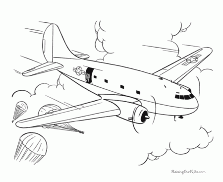 Free airplanes coloring page for kid 010
