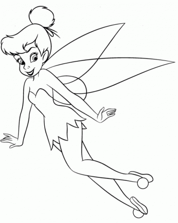 Tinkerbell The Fairy Coloring Pages - Tinkerbell Cartoon Coloring 