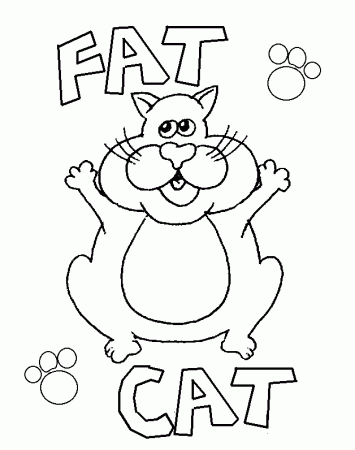 Fat Cat Free Coloring Pages for Kids - Printable Colouring Sheets