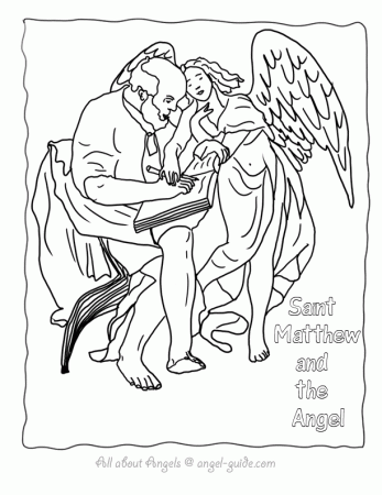 The angel, Coloring pages and Caravaggio