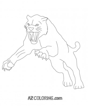 Saber Tooth Tiger Coloring Page