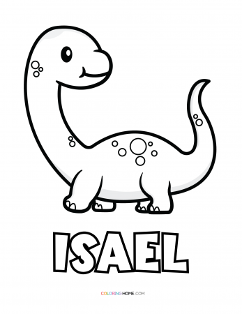 Isael dinosaur coloring page