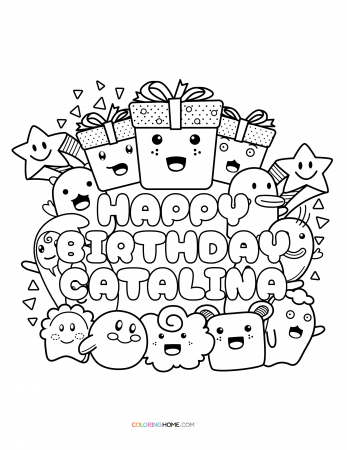 Happy Birthday Catalina coloring page