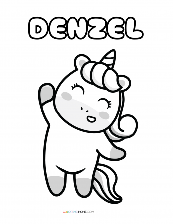 Denzel unicorn coloring page