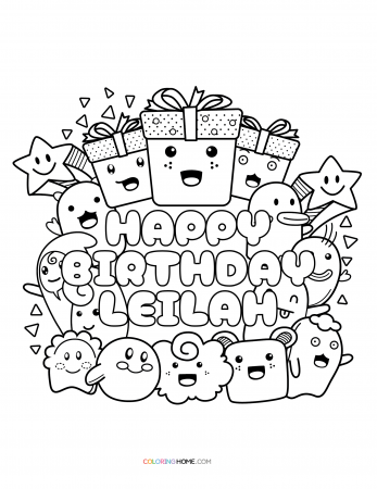 Happy Birthday Leilah coloring page