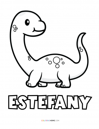 Estefany dinosaur coloring page