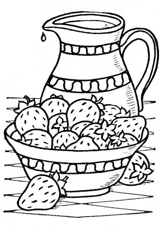Parentune - Free & Printable Strawberries Juice Jug Coloring Picture,  Assignment Sheets Pictures for Child