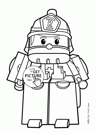 Robocar Poli coloring pages Roy for kids, printable free