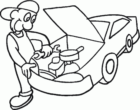 Mechanic (Jobs) – Printable coloring pages