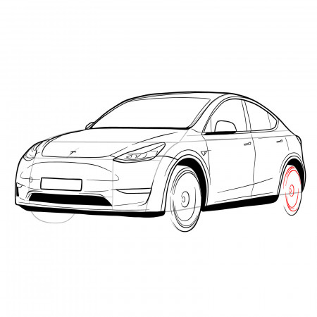 How to Draw a 2021 Tesla Model Y: A ...