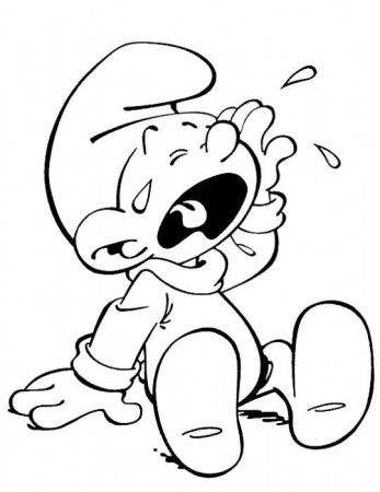 Online coloring pages Coloring page Crying smurf The Smurfs, Download print coloring  page.