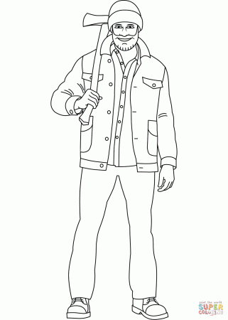 Lumberjack coloring page | Free Printable Coloring Pages