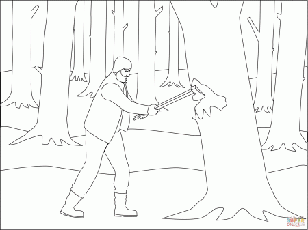 Lumberjack coloring page | Free Printable Coloring Pages