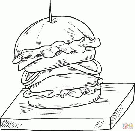 Hamburger coloring page | Free Printable Coloring Pages