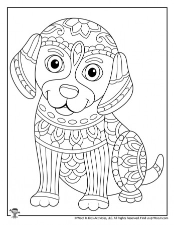 Puppy Dog Animal Adult Coloring Page | Woo! Jr. Kids Activities :  Children's Publishing