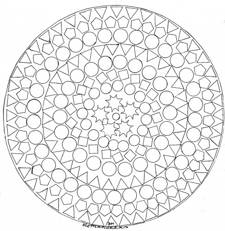 Hand drawn Mandala with circles and squares - Mandalas with Geometric  patterns - 100% Mandalas Zen & Anti-stress