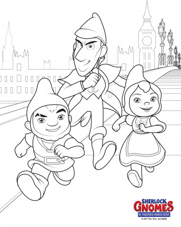 Sherlock Gnomes Coloring Pages + Books | Cartoon coloring pages ...