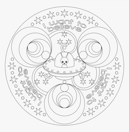 Transparent Mandala Clipart Black And White - Space Mandala Coloring Pages,  HD Png Download - kindpng
