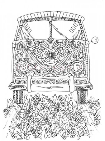 Free Hippie coloring pages. Download and print Hippie coloring pages