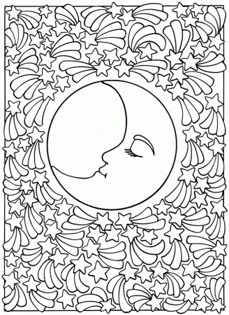 moon coloring page for adults - Clip Art Library