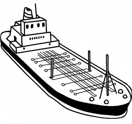 Large container ship coloring book to print and online