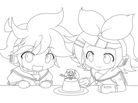 LINEART -Kagamine Len and Rin- by piko-chan4ever on DeviantArt