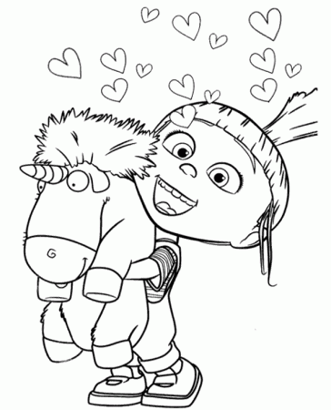 Minions Agnes coloring page sheet - Topcoloringpages.net