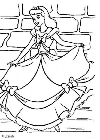 Cinderella coloring book pages - Cinderella dreaming of dancing at ...