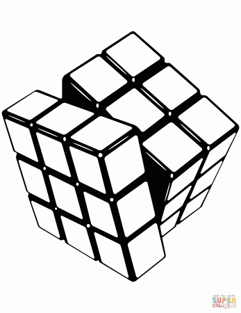 Rubik's Cube coloring page | Free Printable Coloring Pages