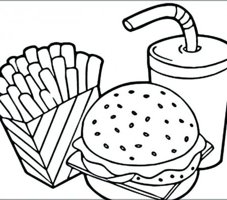 Coloring Pages for Kids: Hamburger and ...