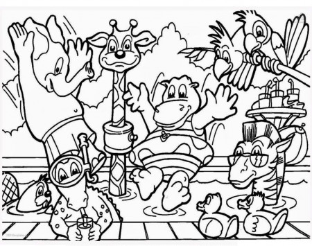 Funny Zoo Animals Coloring Page - Free Printable Coloring Pages for Kids