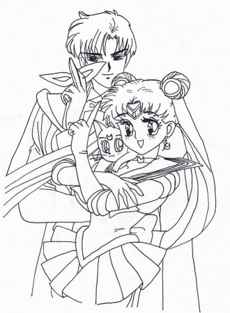 Sailor Moon And Tuxedo Mask Coloring Pages | Nucoloring.xyz