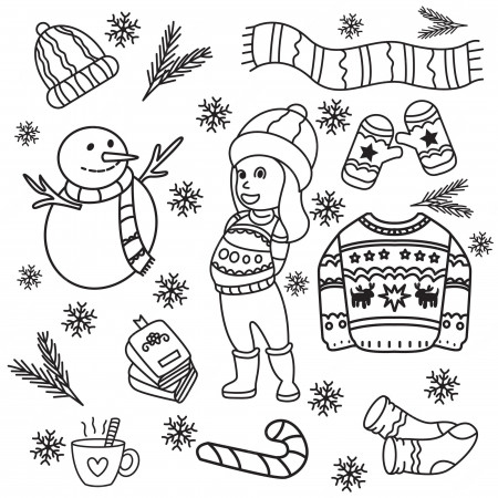 Winter Coloring Page Images - Free Download on Freepik