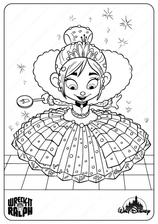 Princess Vanellope Coloring Pages | Disney princess coloring pages, Disney coloring  pages, Disney princess colors