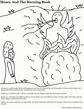Moses And The Burning Bush Coloring Pages