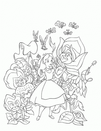Alice In Wonderland Smoking Caterpillar Coloring Pages - Coloring ...