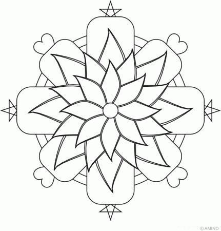 Free mandalas coloring > Flower Mandalas > Flower Mandala Design 15