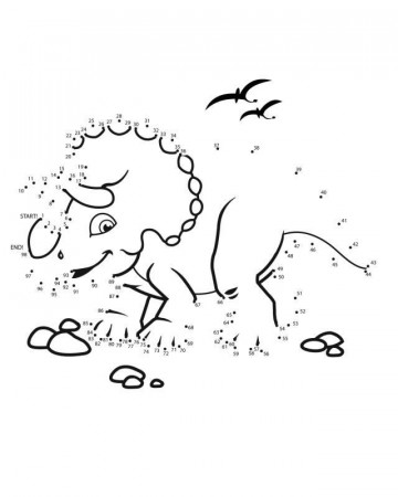 Connect the dots Dino | coloring pages