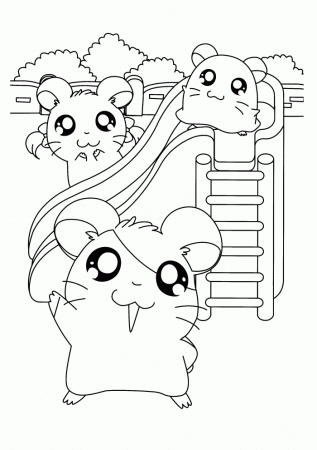 Free All Hamtaro Characters Coloring Pages | Kids Coloring Page