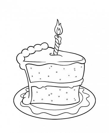 Slice Of Cake Birthday Coloring Pages - Cookie Coloring Pages 