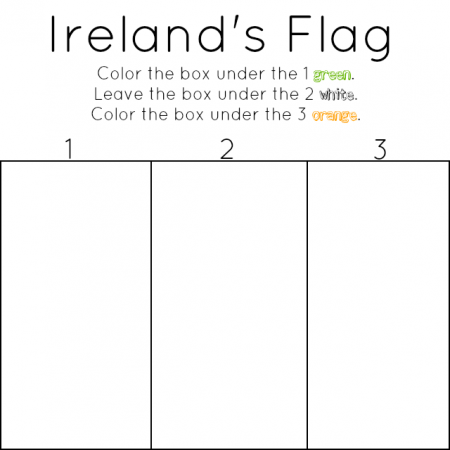 Irelands flag to print and color